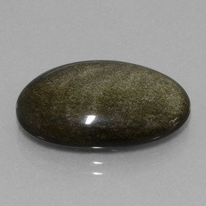 Obsidienne or naturelle coupe ovale, 15,30 ct, opaque