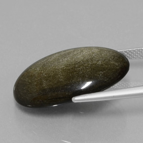 Obsidienne or naturelle coupe ovale, 15,30 ct, opaque