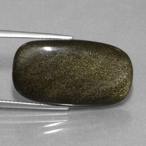 Obsidienne or naturelle coupe coussin, 12,89 ct, opaque