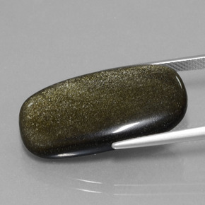 Obsidienne or naturelle coupe coussin, 12,89 ct, opaque