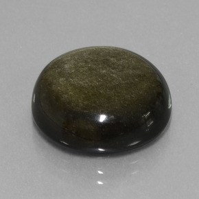 Obsidienne Lustre doré noir naturelle Coupe roude, 19.72 ct, Opaque