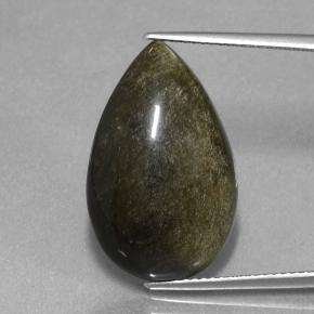 Obsidienne bronze noirâtre naturelle en forme de poire, 14,16 ct, opaque