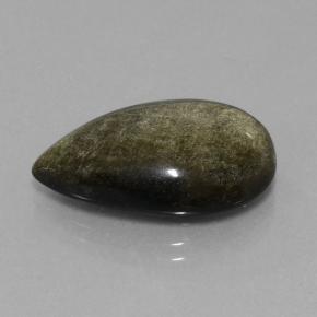 Obsidienne bronze noirâtre naturelle en forme de poire, 14,16 ct, opaque