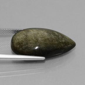 Obsidienne bronze noirâtre naturelle en forme de poire, 14,16 ct, opaque