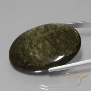 Obsidienne Marron noir naturelle ovale, 45.87 ct, Opaque