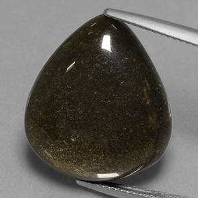 Obsidienne Bronze noirâtre naturelle En forme de poire, 17.78 ct, Opaque
