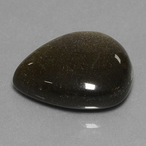 Obsidienne Bronze noirâtre naturelle En forme de poire, 17.78 ct, Opaque