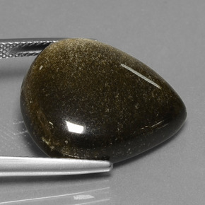 Obsidienne Bronze noirâtre naturelle En forme de poire, 17.78 ct, Opaque
