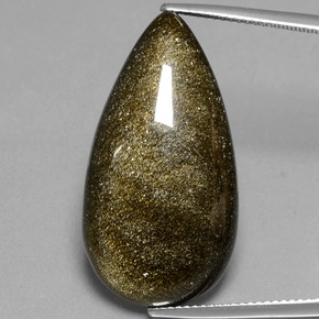 Obsidienne or naturelle en forme de poire, 20,94 ct, opaque