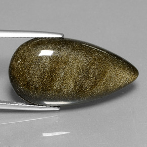 Obsidienne or naturelle en forme de poire, 20,94 ct, opaque