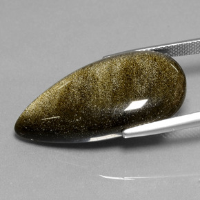 Obsidienne or naturelle en forme de poire, 20,94 ct, opaque