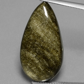 Obsidienne Éclat d'Or naturelle En forme de poire, 16.19 ct, Opaque