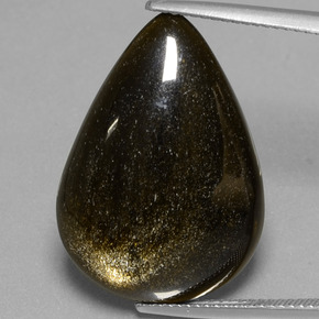 Obsidienne Éclat d'Or naturelle En forme de poire, 15.44 ct, Opaque