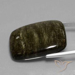 Obsidienne Marron noirâtre naturelle Coussin, 47.70 ct, Opaque