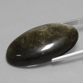 Obsidienne Éclat d'Or naturelle Coupe ovale, 41.23 ct, Opaque