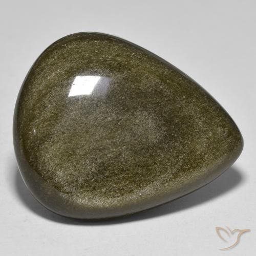 25.90ct Naturel Multicolore Obsidienne, En forme de poire, Opaque