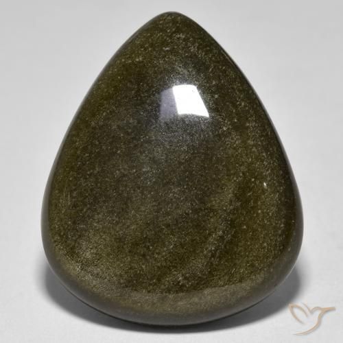 Obsidienne Multicolore naturelle En forme de poire, 25.90 ct, Opaque