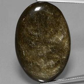 Obsidienne or naturelle coupe ovale, 26,69 ct, opaque