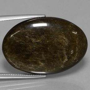 Obsidienne or naturelle coupe ovale, 26,69 ct, opaque