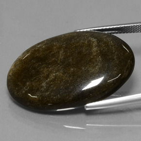 Obsidienne or naturelle coupe ovale, 26,69 ct, opaque