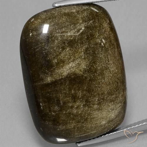Obsidienne doré naturelle coupe coussin, 31,71 ct, opaque
