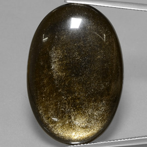 Obsidienne or naturelle coupe ovale, 37,13 ct, opaque