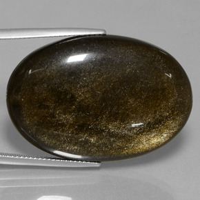 Obsidienne or naturelle coupe ovale, 37,13 ct, opaque