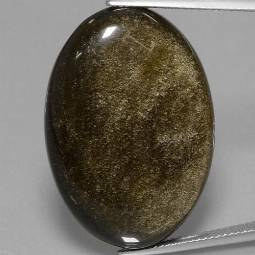 Obsidienne doré naturelle coupe ovale, 37,84 ct, opaque