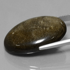 Obsidienne doré naturelle coupe ovale, 37,84 ct, opaque