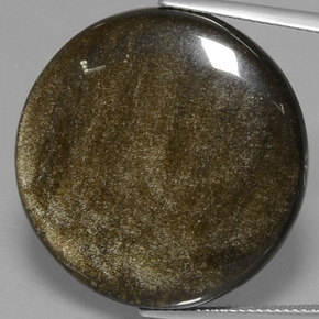 Obsidienne noir naturelle coupe roude, 38,01 ct, opaque