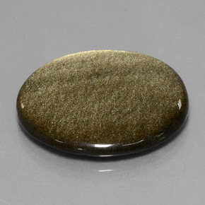 Obsidienne or naturelle coupe roude, 28,16 ct, opaque