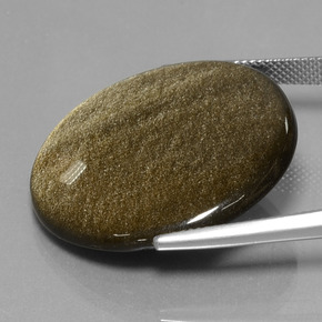 Obsidienne or naturelle coupe roude, 28,16 ct, opaque