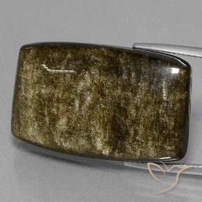 Obsidienne Marron noir naturelle Coussin, 34.97 ct, Opaque