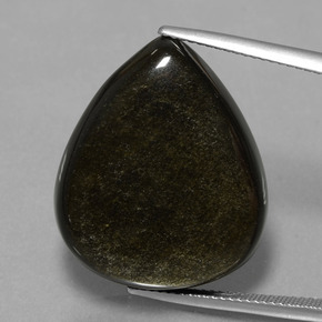 Obsidienne noir naturelle en forme de poire, 26,56 ct, opaque