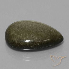 Obsidienne Brun noirâtre léger naturelle En forme de poire, 24.86 ct, Opaque