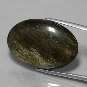 Obsidienne noir naturelle coupe ovale, 28,44 ct, opaque