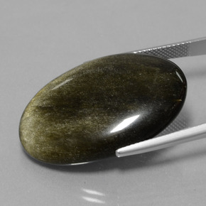 Obsidienne noir naturelle coupe ovale, 28,44 ct, opaque