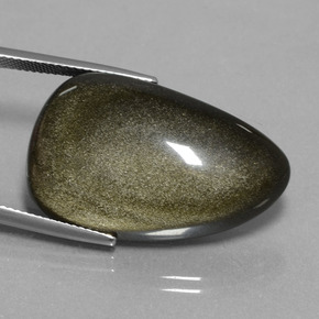 Obsidienne noir naturelle forme fantaisie, 26,38 ct, opaque