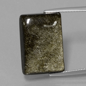 Obsidienne Éclat d'Or naturelle Baquette, 13.86 ct, Opaque