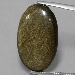 Obsidienne or naturelle coupe ovale, 12,58 ct, opaque