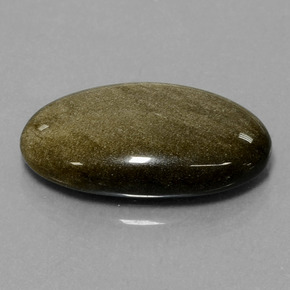 Obsidienne or naturelle coupe ovale, 12,58 ct, opaque