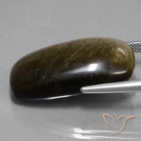 Obsidienne Marron noir naturelle Coussin, 32.35 ct, Opaque