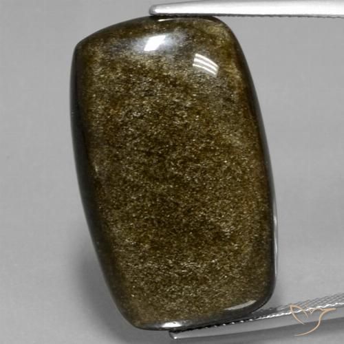 Obsidienne Marron noir naturelle Coussin, 26.87 ct, Opaque