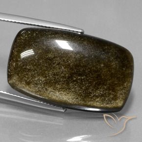 Obsidienne Marron noir naturelle Coussin, 26.87 ct, Opaque