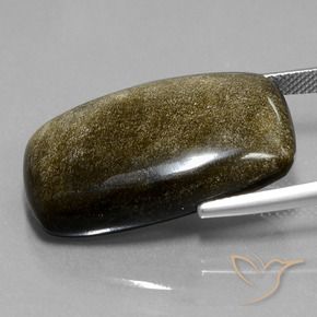 Obsidienne Marron noir naturelle Coussin, 26.87 ct, Opaque