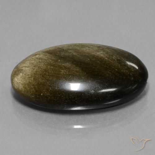 Obsidienne Marron noir naturelle ovale, 30.50 ct, Opaque