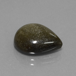 Obsidienne or naturelle en forme de poire, 4,64 ct, opaque