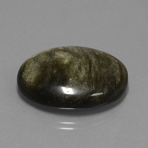 Obsidienne noir naturelle coupe ovale, 28,84 ct, opaque