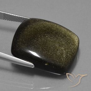 Obsidienne Marron noirâtre naturelle Coussin, 37.25 ct, Opaque