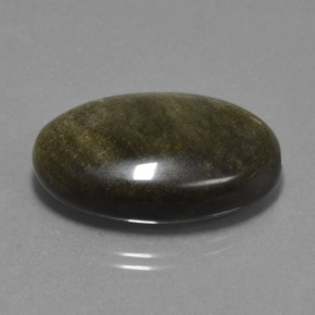 Obsidienne noir naturelle coupe ovale, 27,82 ct, opaque